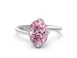 White gold Fancy Pink Oval Cut Diamond Solitaire Engagement Ring with Four-Prong Setting and Classic Band_56