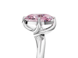 White gold Fancy Pink Oval Cut Diamond Solitaire Engagement Ring with Four-Prong Setting and Classic Band_61