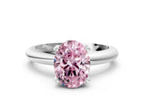 White gold Fancy Pink Oval Cut Diamond Solitaire Engagement Ring with Round Band and Four-Prong Setting_173
