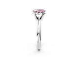 White gold Fancy Pink Oval Cut Diamond Solitaire Engagement Ring with Round Band and Four-Prong Setting_175