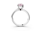 White gold Fancy Pink Oval Cut Diamond Solitaire Engagement Ring with Round Band and Four-Prong Setting_176