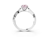 White gold Fancy Pink Oval Cut Diamond Solitaire Engagement Ring with Twisted Pavé Band and Four-Prong Setting_95