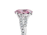 White gold Fancy Pink Oval Cut Diamond Solitaire Engagement Ring with Twisted Pavé Band and Four-Prong Setting_96