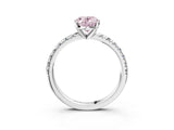 White gold Fancy Pink Oval Cut Diamond Solitaire Pavé Engagement Ring with Round Band and Prong Setting_46