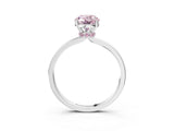 White gold Fancy Pink Oval Cut Diamond Solitaire Ring with Classic Band and Four-Prong Setting_3