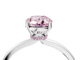 White gold Fancy Pink Oval Cut Diamond Solitaire Ring with Classic Band and Four-Prong Setting_4