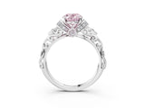 White gold Fancy Pink Oval Cut Diamond Solitaire Ring with Filigree Band and Four-Prong Setting_44