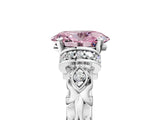 White gold Fancy Pink Oval Cut Diamond Solitaire Ring with Filigree Band and Four-Prong Setting_46