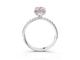 White gold Fancy Pink Oval Cut Diamond Solitaire Ring with Four-Prong Setting and Pavé Band_18
