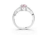 White gold Fancy Pink Oval Cut Diamond Solitaire Ring with Four-Prong Setting and Twisted Pavé Band_37