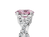 White gold Fancy Pink Oval Cut Diamond Solitaire Ring with Four-Prong Setting and Twisted Pavé Band_39