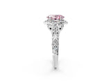 White gold Fancy Pink Oval Cut Diamond Solitaire Ring with Hidden Halo and Pavé Band_41
