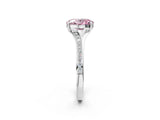 White gold Fancy Pink Oval Cut Diamond Solitaire Ring with Pavé Band and Prong Setting_14