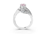 White gold Fancy Pink Oval Cut Diamond Solitaire Ring with Prong Setting and Twisted Pavé Band_27