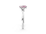 White gold Fancy Pink Oval Cut Diamond Solitaire Ring with Six-Prong Setting and Classic Band_315