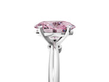 White gold Fancy Pink Oval Cut Diamond Solitaire Ring with Six-Prong Setting and Classic Band_318