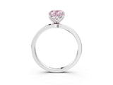 White gold Fancy Pink Oval Cut Diamond Solitaire Ring with Thin Band and Prong Setting_28