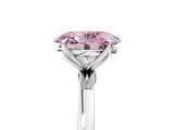 White gold Fancy Pink Oval Cut Diamond Solitaire Ring with Thin Band and Prong Setting_30