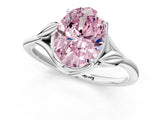 White gold Fancy Pink Oval Cut Diamond Solitaire Ring with Twist Band and Four-Prong Setting_116