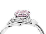 White gold Fancy Pink Oval Cut Diamond Solitaire Ring with Twist Band and Four-Prong Setting_117