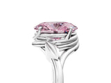 White gold Fancy Pink Oval Cut Diamond Solitaire Ring with Twist Band and Four-Prong Setting_124