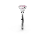 White gold Fancy Pink Oval Cut Diamond Solitaire Twist Band Prong Setting Ring_106