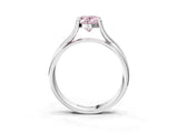 White gold Fancy Pink Oval Cut Diamond Solitaire Twist Band Prong Setting Ring_106