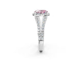 White gold Fancy Pink Oval Cut Diamond Split Shank Halo Ring with Four-Prong Setting_72