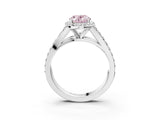 White gold Fancy Pink Oval Cut Diamond Split Shank Halo Ring with Four-Prong Setting_73