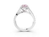 White gold Fancy Pink Oval Cut Diamond Split Shank Halo Ring with Four-Prong Setting_79