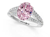 White gold Fancy Pink Oval Cut Diamond Split Shank Pavé Engagement Ring with Four-Prong Setting_70