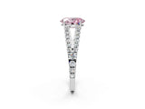 White gold Fancy Pink Oval Cut Diamond Split Shank Pavé Engagement Ring with Four-Prong Setting_75