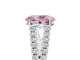 White gold Fancy Pink Oval Cut Diamond Split Shank Pavé Engagement Ring with Four-Prong Setting_78