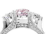 White gold Fancy Pink Oval Cut Diamond Three-Stone Ring with Channel Set Band and Four-Prong Setting_65