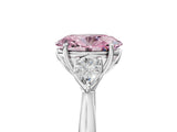 White gold Fancy Pink Oval Cut Diamond Three-Stone Ring with Pear  Side Stones and Prong Setting_167