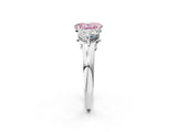 White gold Fancy Pink Oval Cut Diamond Three-Stone Ring with Prong Setting and Classic Band_109