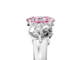 White gold Fancy Pink Oval Cut Diamond Three-Stone Ring with Prong Setting and Classic Band_112