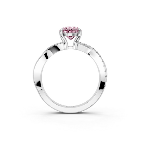 White gold Fancy Pink Oval  Cut Diamond Twist Band Solitaire with Prong Setting_13
