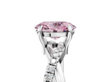 White gold Fancy Pink Oval  Cut Diamond Twist Band Solitaire with Prong Setting_75