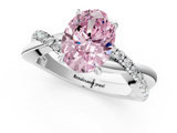 White gold Fancy Pink Oval  Cut Diamond Twisted Band with Pavé Setting and Four-Prong Setting_21