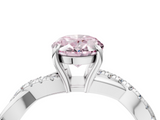 White gold Fancy Pink Oval  Cut Diamond Twisted Band with Pavé Setting and Four-Prong Setting_24