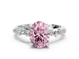 White gold Fancy Pink Oval  Cut Diamond Vine Band with Four-Prong Setting_54