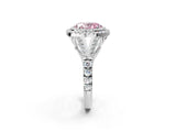 White gold Fancy Pink Oval  Cut Double Halo Split Shank Diamond Ring with Prong Setting_51