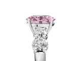 White gold Fancy Pink Oval  Cut Five-Stone Prong Set Diamond Ring with Classic Band_37