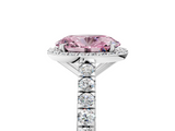 White gold Fancy Pink Oval  Cut Halo Diamond Engagement Ring with Pave Band and Four-Prong Setting_33