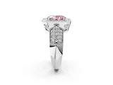 White gold Fancy Pink Oval Cut Halo Diamond Engagement Ring with Pave Split Shank and Four-Prong Setting_2