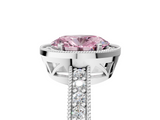 White gold Fancy Pink Oval  Cut Halo Diamond Pave Band Ring with Four-Prong Setting_37