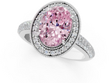 White gold Fancy Pink Oval  Cut Halo Diamond Pave Band with Four-Prong Setting_38