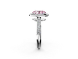 White gold Fancy Pink Oval  Cut Halo Diamond Pave Band with Four-Prong Setting_39