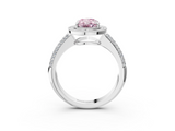 White gold Fancy Pink Oval  Cut Halo Diamond Pave Band with Four-Prong Setting_40